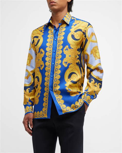 silk shirt mens versace replica|silk shirt men's versace style.